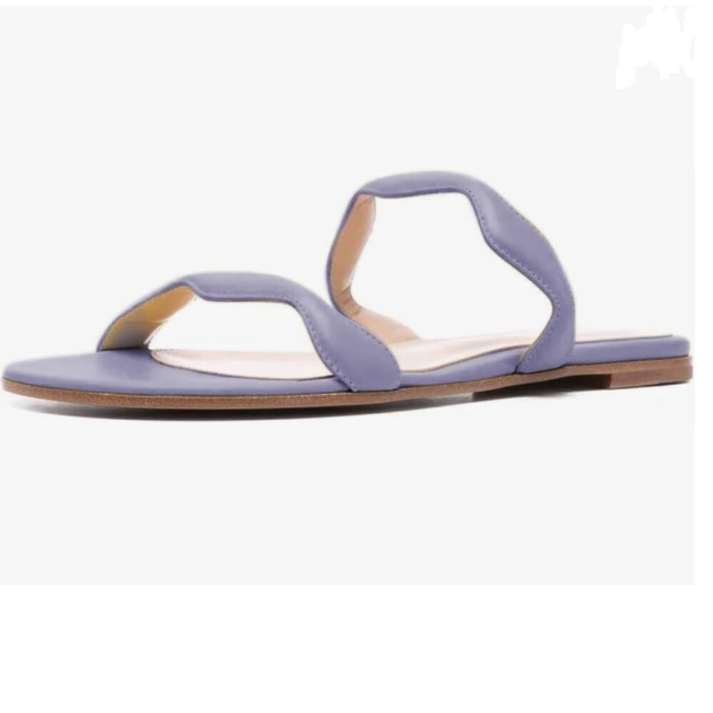 FOWT Purple Open Toe Mules Slip On Ladies Summer Casual Outdoor Indoor Slipper